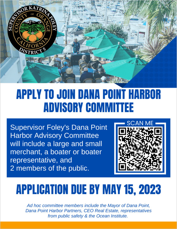 Apply to Join Dana Point Harbor Advisory Committee